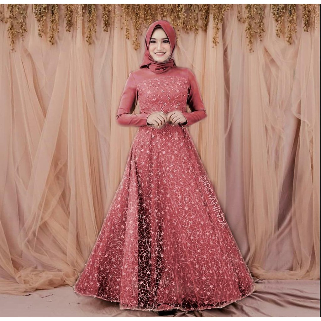 ꧁𓊈𒆜BEO𒆜𓊉꧂ DRESS KONDANGAN PESTA WISUDA WANITA TERBARU Dress Kondangan Brukat Wanita Muslimah Baju Ko