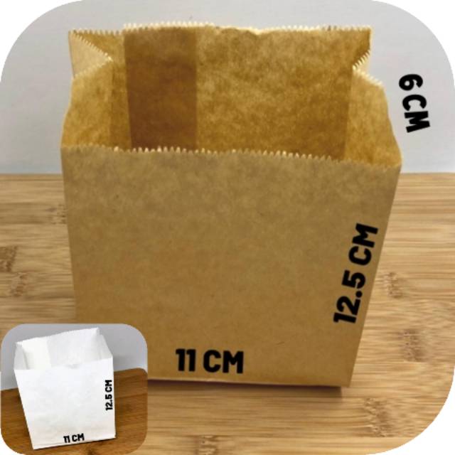 Jual Paper Bag Kecil+ 100 Lembar Kantong Kertas Putih Packaging Kemasan