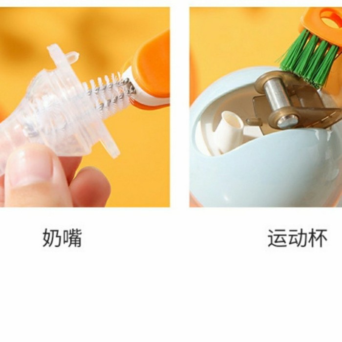 Sikat DOT Botol Bayi Sikat Cuci Tutup Botol 3in1 Pembersih Celah Botol-1