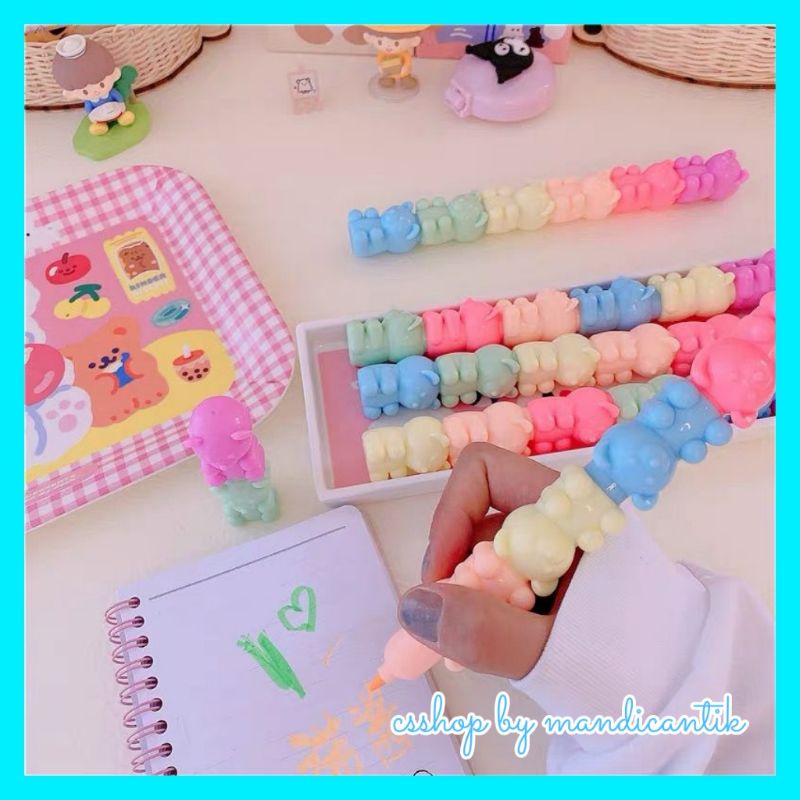 

READY COD Highlighter gummy bear bentuk beruang lucu