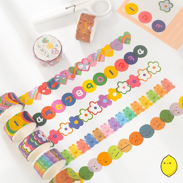 

Stiker Roll Lucu Colorful Day Assorted Roll Deco Stickers