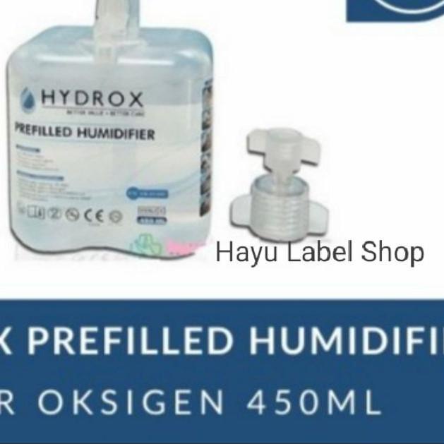 ☀ Hydrox - air oksigen concentrator steril 450 ml - hydrox prefilled humidifier ➧