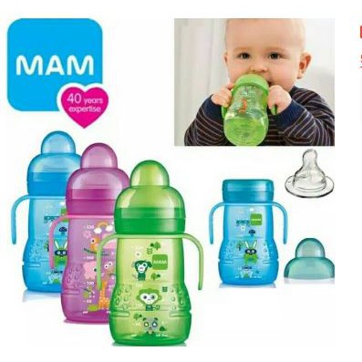 MAM TRAINER 4m+ (Teat+Spout) 220 ml / Botol Minum Anak  BPA FREE
