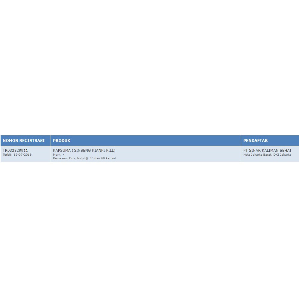 Kapsuma Ginseng Kianpi Pil Isi 60 Kapsul Resmi BPOM