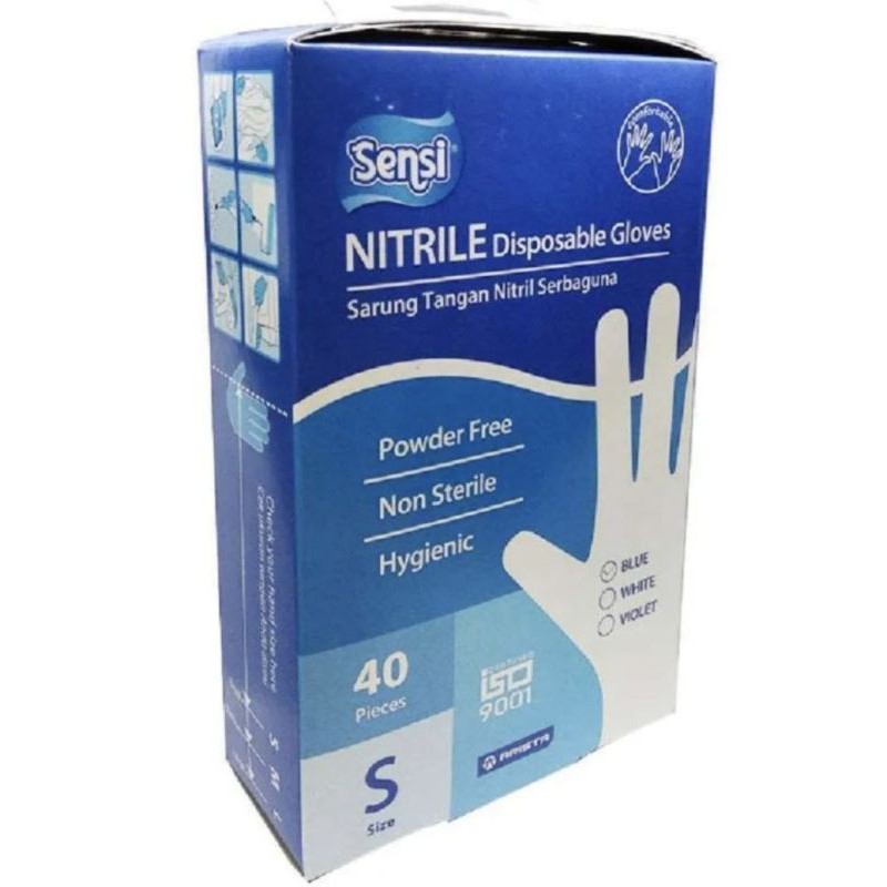 Sarung tangan Sensi Nitrile Gloves 1 boks isi 40 pcs