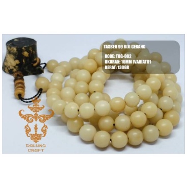 Tasbih biji gebang asli 99 butir bulat 13mm