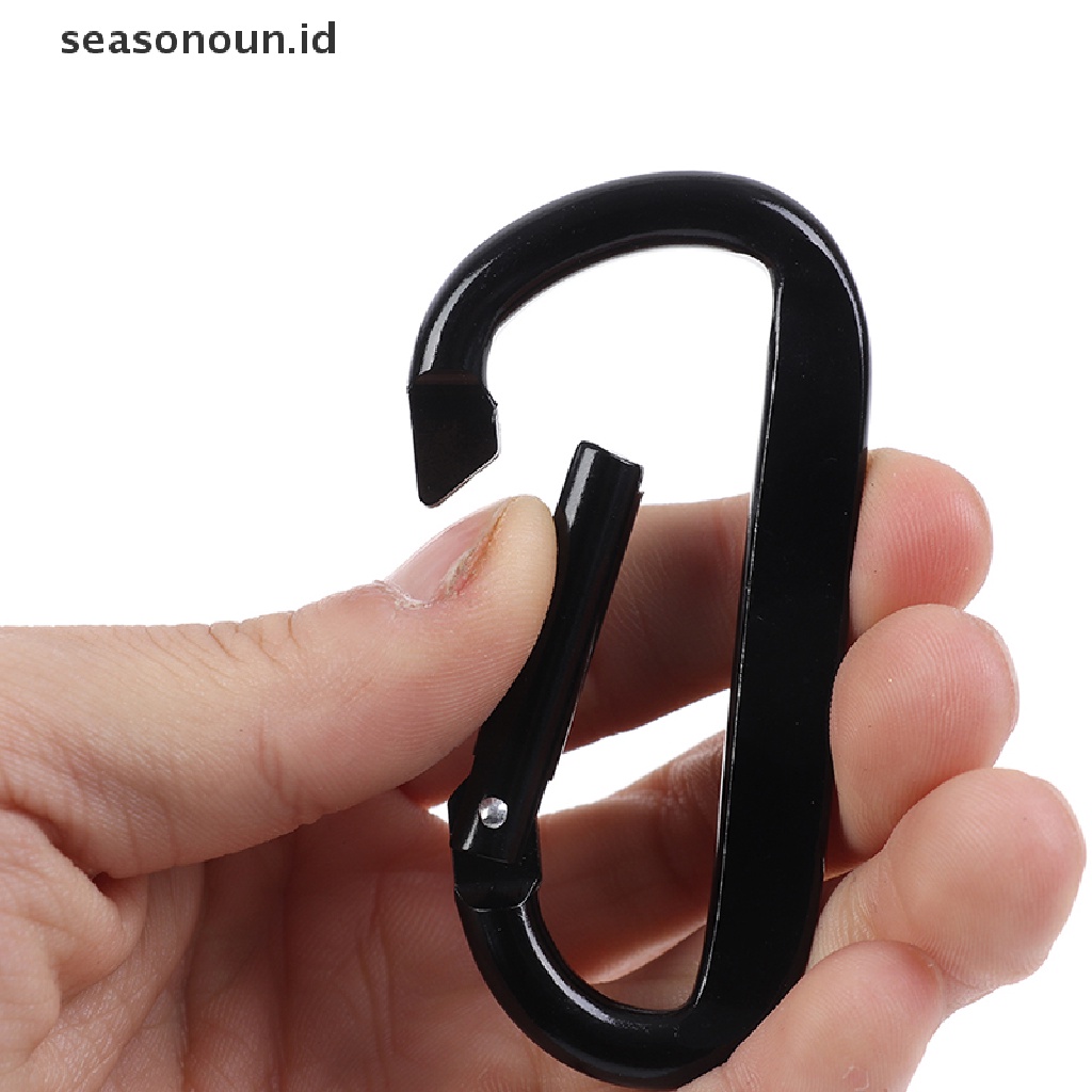 (seasonoun) 5pcs Klip Carabiner Bentuk D Kuat