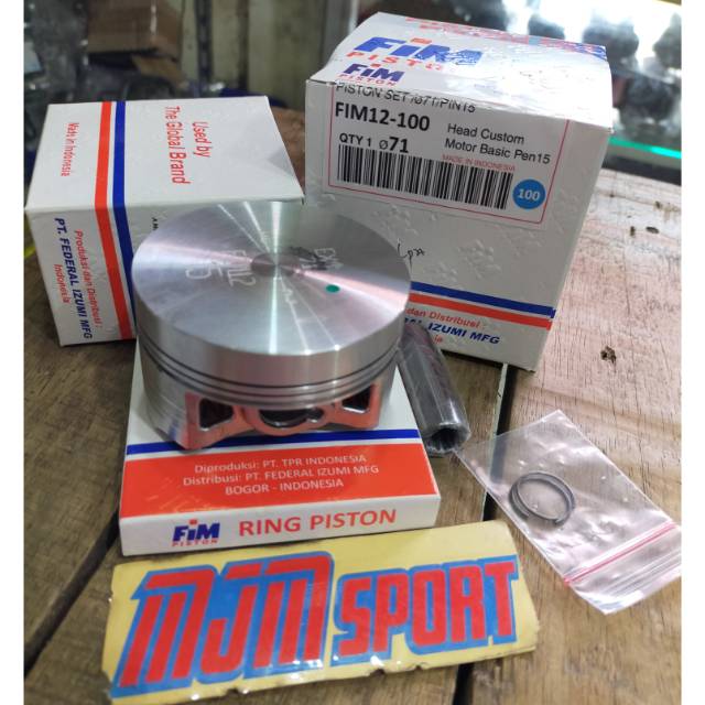 Seher FIM ukuran 71 pin 15 costume head seher bahan . Piston Fim 71 pin 15 mentah