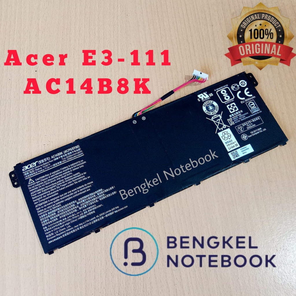 Baterai Acer Aspire E3-111 NITRO 5 AN515-51  V3 V3-371 V3-371 AC14B3K AC14B8K  High 15.2V 48WH 17.2V 46WH