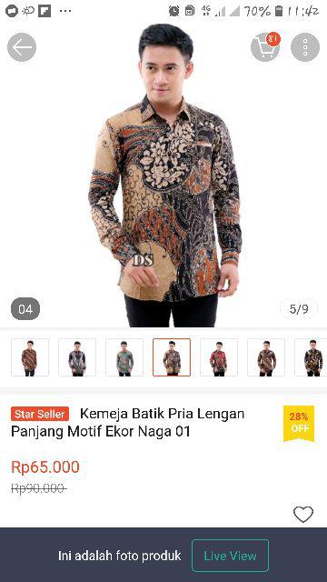 Kemeja Batik Pria Lengan Panjang Motif Ekor Naga 01