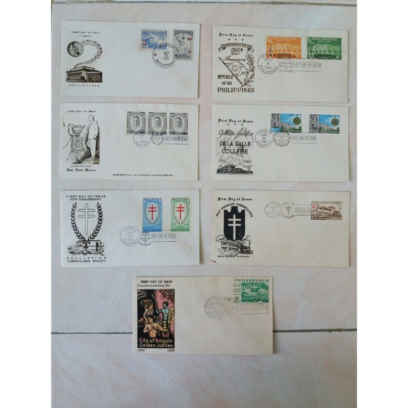 First Day of Issue / Sampul Hari Peringatan Negara Philippines Tahun 1959, 1960, 1961