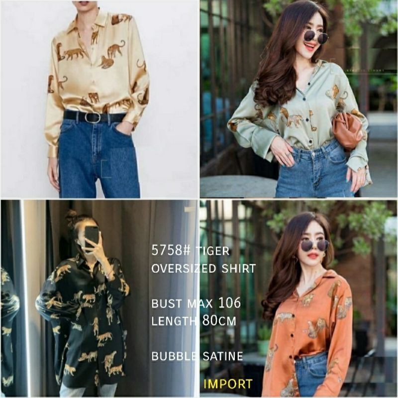 MDLV ~ BM 5758 TIGER OVERSIZED // OVERSIZED TEE // FASHION IMPORT WANITA