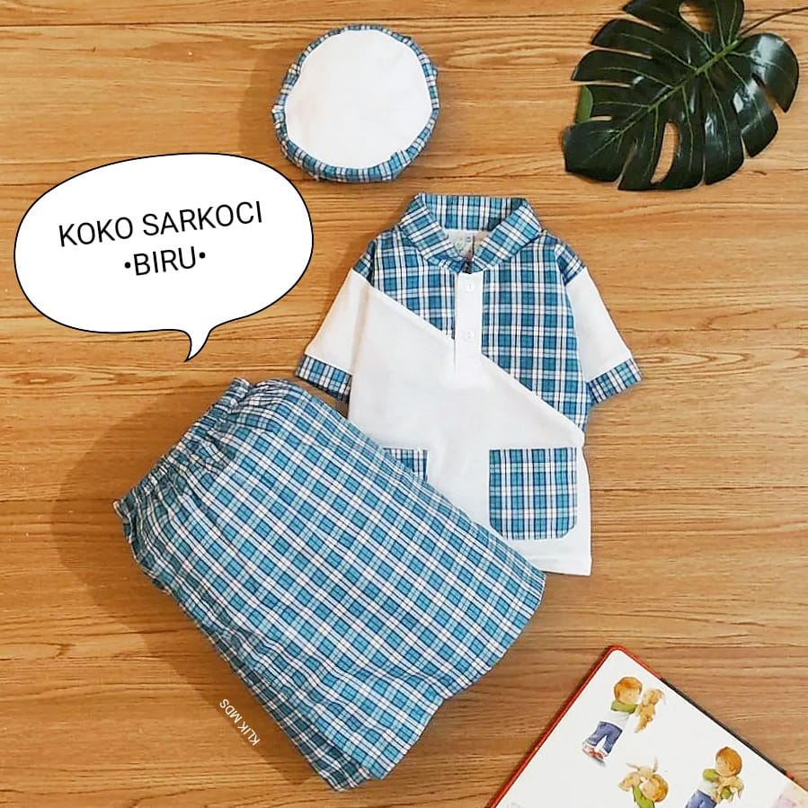 Klik Mds Baju Koko Anak Bayi Laki-Laki Sarkoci 15 Free Peci 1 Ukuran Usia 6-15 Bulan / Baju Muslim