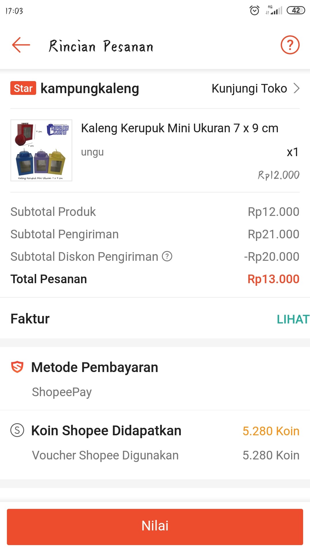 Kaleng Kerupuk Mini Ukuran 7 X 9 Cm