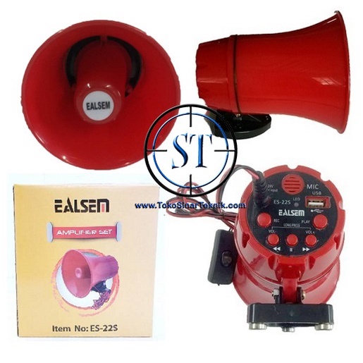 Speaker Megaphone ES-22S / Toa / Corong Pengeras Suara EALSEM Es 22s Buat Jualan keliling Es krim + Mp3 USB Rekaman 240 Detik