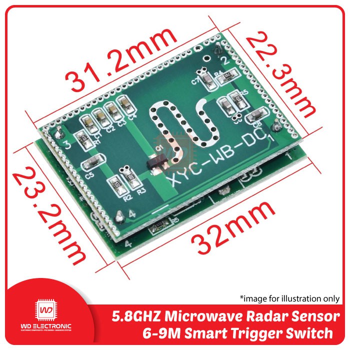 Radar 5.8GHZ Microwave Radar Sensor 6-9M Smart Trigger Switch module