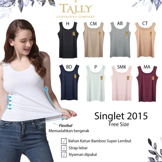 ➨ Singlet Tank Top Wanita bahan katun serat bamboo - Putih ◄