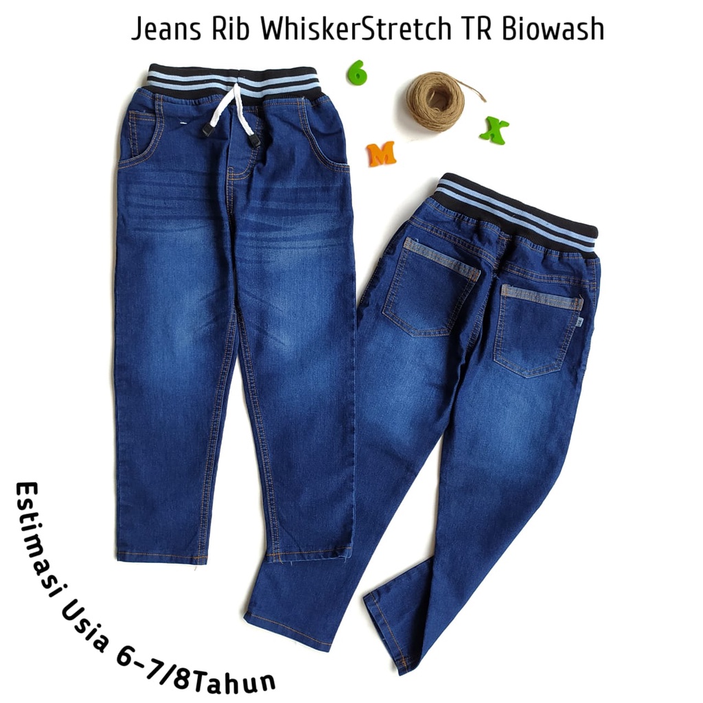 Celana Panjang Jeans Anak Laki Cowok 2-6Tahun JRS1 A Bahan Tebal Melar