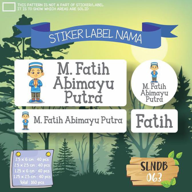 

[[BISA COD]] SLNDB-063 stiker label nama anak kartun muslim boy sticker waterproof GRATIS ONGKIR