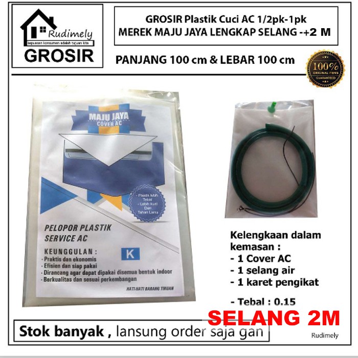 PLASTIK CUCI AC/PELASTIK CUCI AC KECIL 1/2PK-11/2PK LENGKAP SELANG 2 METER MEREK MAJUJAYA