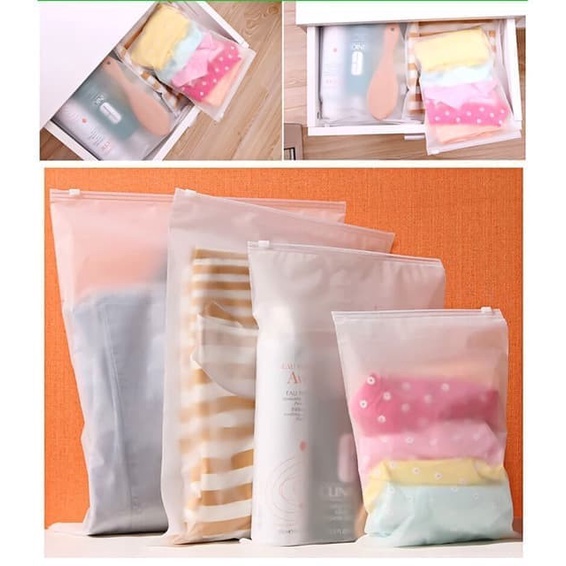 POUCH ZIPPER Zipper Storage Bag / Plastik Pelindung Baju Kosmetik Zipper Pouch Lock Ziplock Pouch