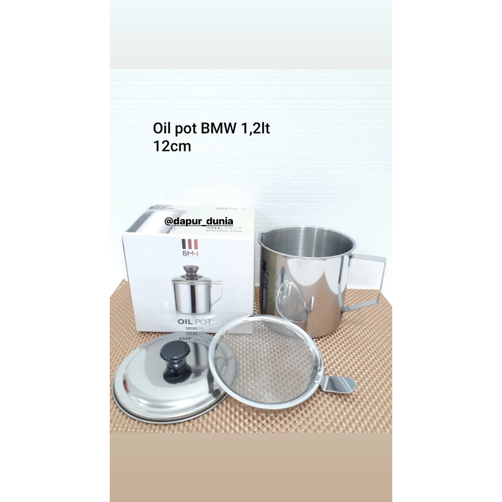 [ COD ] Saringan Tempat Minyak 1200ml Stainless Steel / Oil Pot stainless 1200ml / tempat wadah jelantah minyak sisa goreng bersih lagi