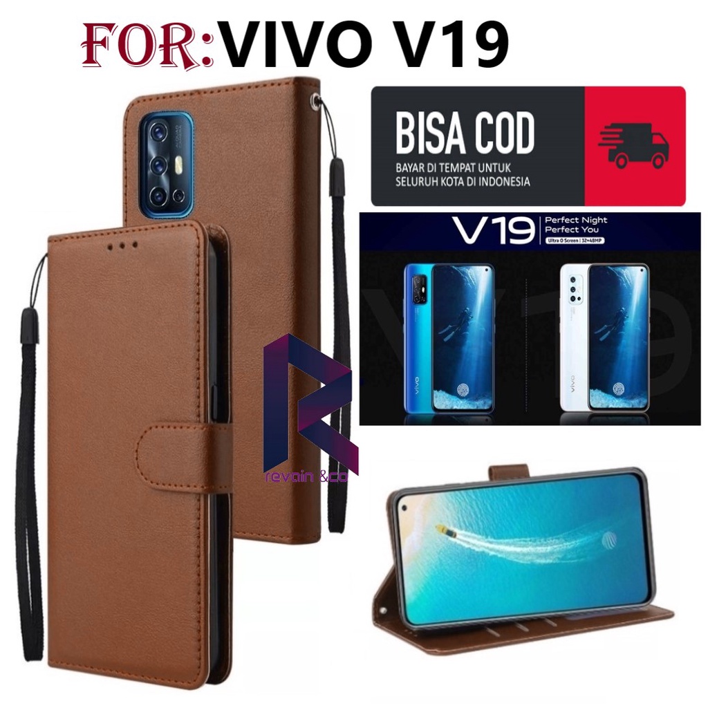 FLIP COVER VIVO V19 CASING DOMPET FLIP WALLET LEATHER KULIT PREMIUM SARUNG BUKA TUTUP FLIP CASE VIVO V19