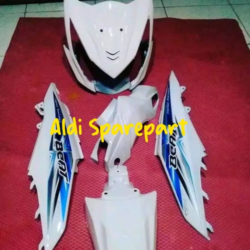 Body halus honda beat fi stater kasar 2013-2015,putih full set body beat fi