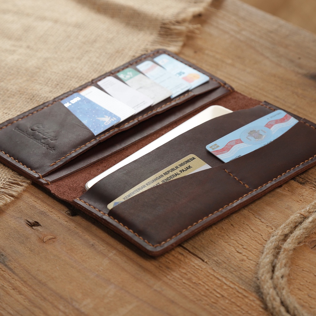 Dompet Panjang Kulit Asli Crazy Horse Seri ARCHER in ALL COLORS - Genuine Leather Phone Wallet