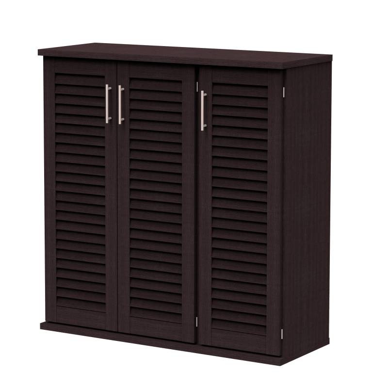 

JYSK Lemari Rak Sepatu Shoe Cabinet 3 Doors Thora 90X35X93CM Dark Brown