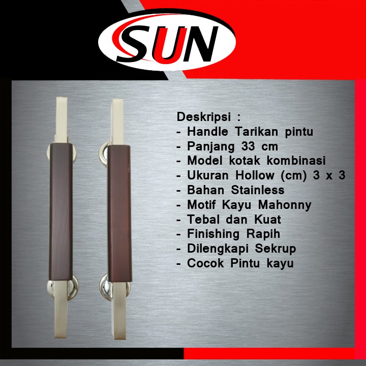 Handle Pintu Rumah Persegi Kombinasi Model Kayu Mahonny