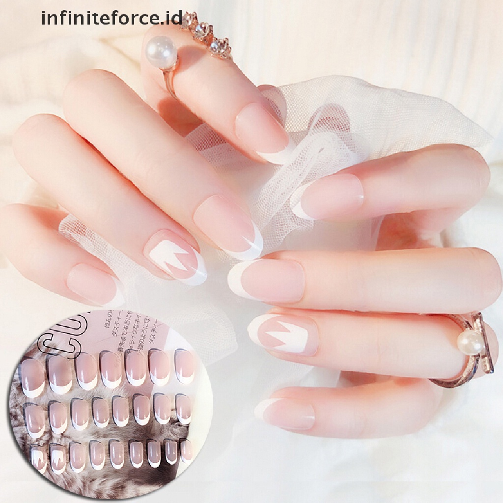 (Infiniteforce.Id) 24pcs Kuku Palsu 3d Untuk Pengantin Wanita