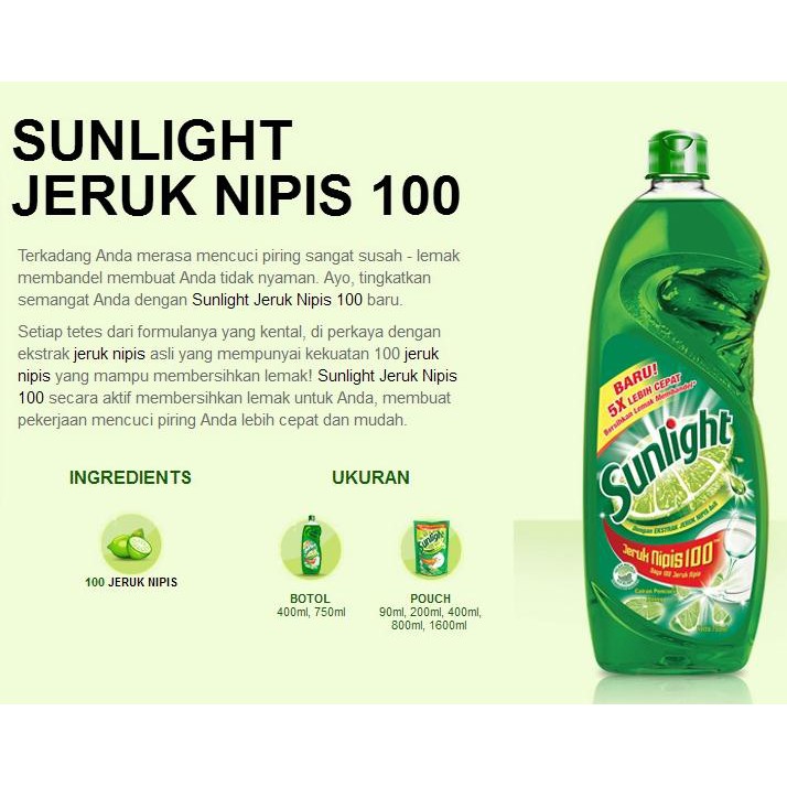 Sunlight LIme Sabun Cuci Piring 750ml + 400ml Botol (free Sunlight 95ml)