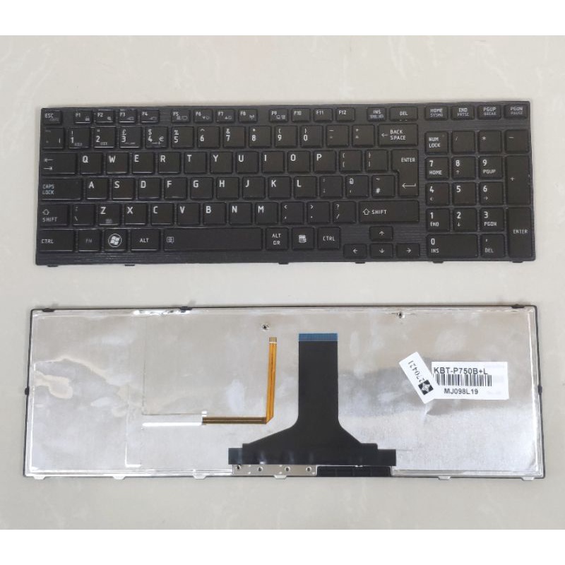 Keyboard laptop toshiba satellite p750 p750d p755 p770 p775 hitam