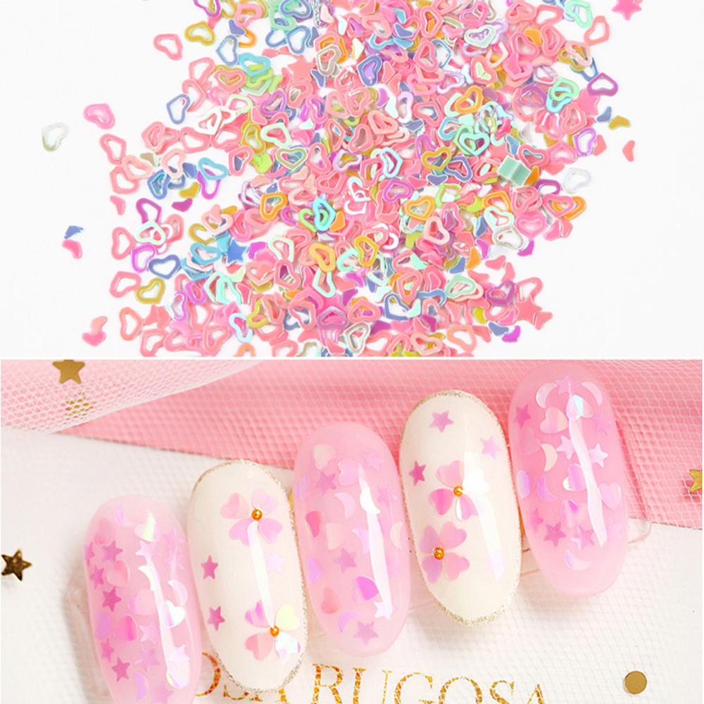 Agustina Paku Sequin Candy Colors Rabbit Heart DIY Paillette Acrylic Nail Art Manicure