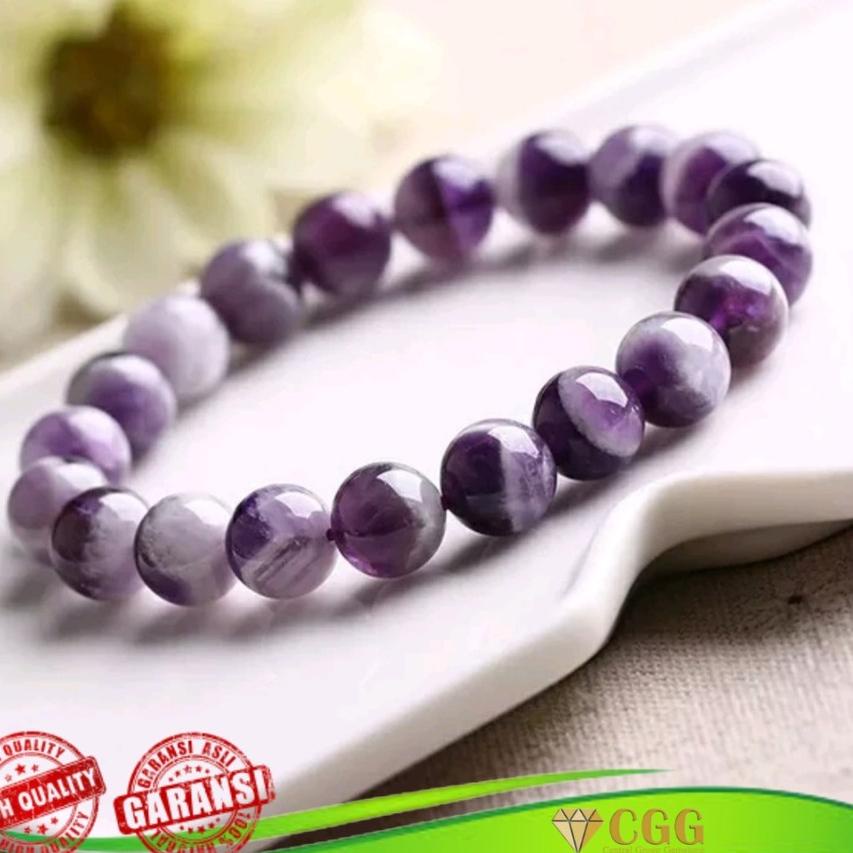 ♟ GELANG BATU NATURAL AMETHYST KECUBUNG KALIMANTAN ORIGINAL ❇