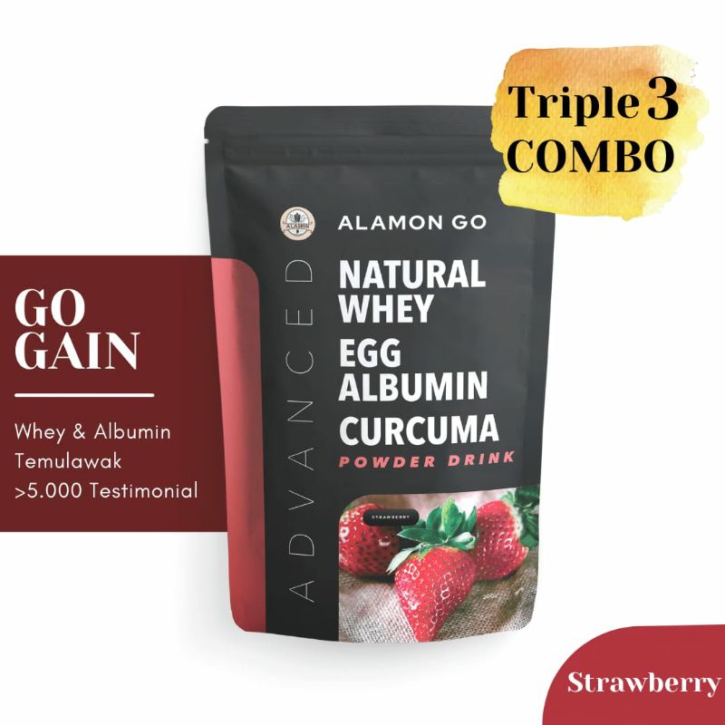SUSU PENAMBAH BERAT BADAN ALAMON GO GAIN NATURAL WHEY (EGG,ALBUMIN &amp; CURCUMA)