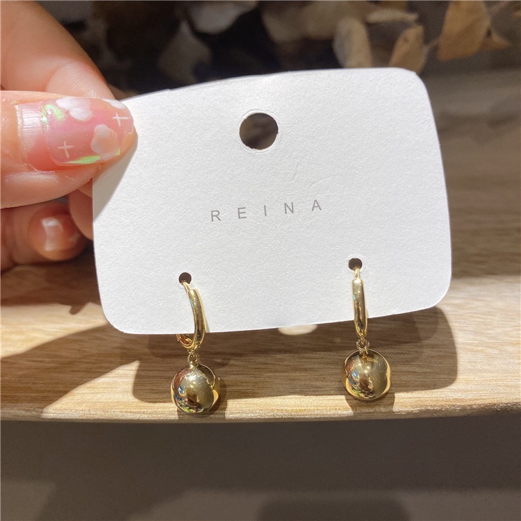 Anting Vintage Golden bead Untuk Wanita Aksesoris Telinga Korea