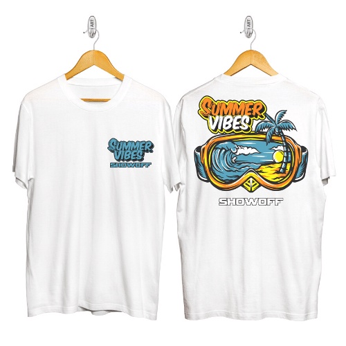 Baju Kaos SHOWOFF Summer Vibes T-Shirt Pria Lengan Pendek \ KAOS Surfing Pantai \ KAOS DISTRO COTTON