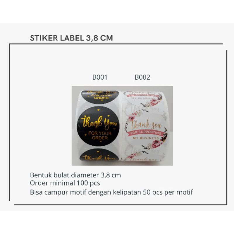 

Stiker Label 3,8 cm Segel Kemasan Packaging Olshop Party Birthday