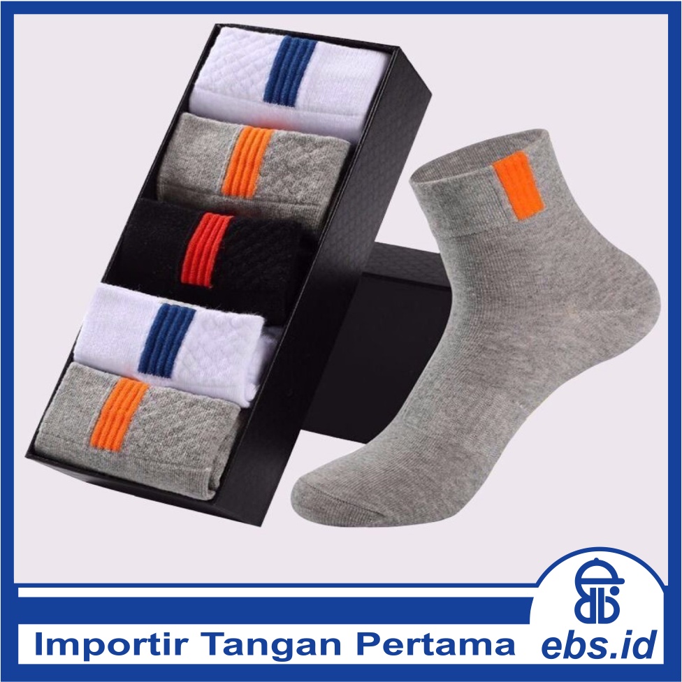 𝗘𝗕𝗦 ✅ KK019 Kaos Kaki (Tanpa Kemasan) Pria Panjang Diatas Mata Kaki Polos Kotak Garis Olahraga Fashion Korea Men Sock Import Murah