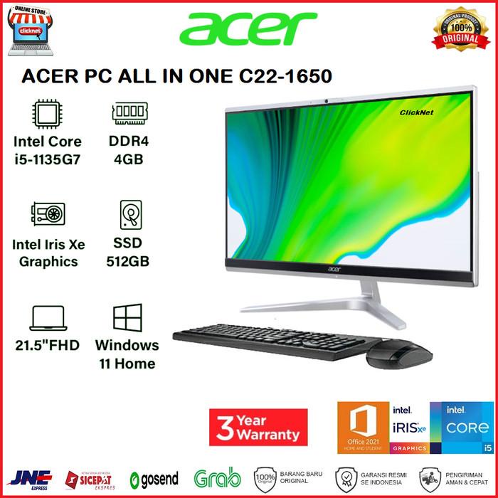 ACER Aspire C22-1650 PC ALL IN ONE I5-1135G7 4GB 512GB SSD FHD W11 OHS