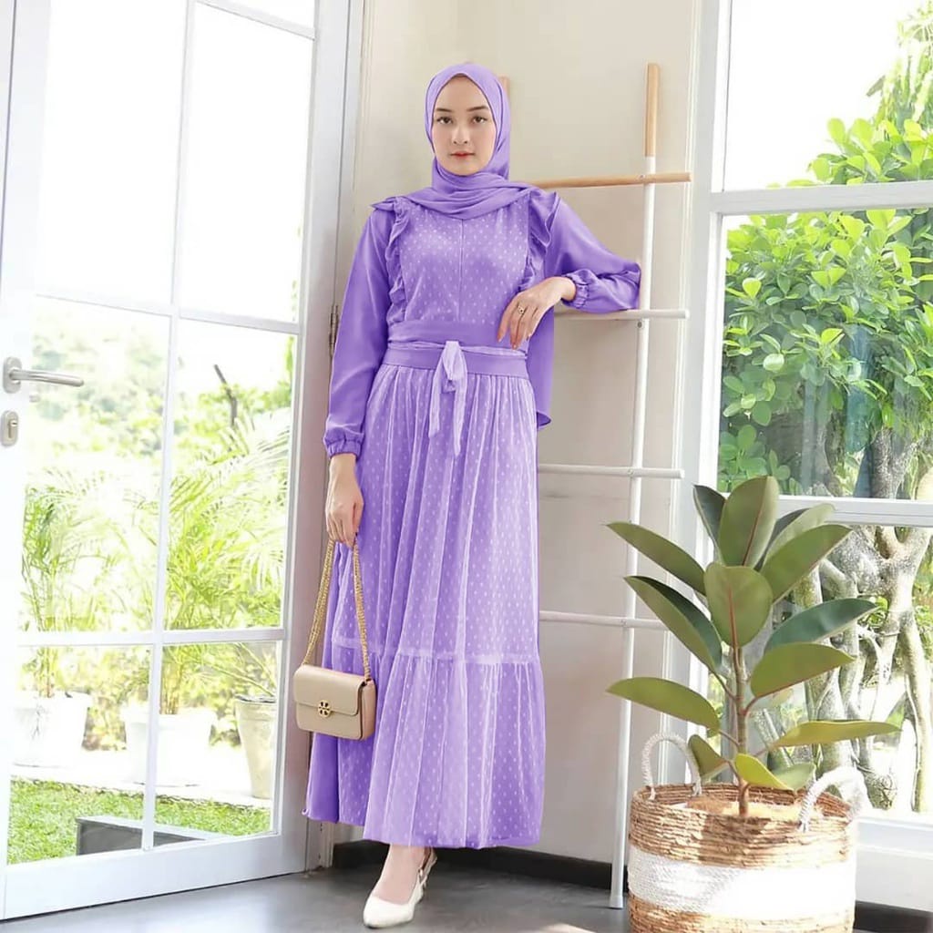 Baju Gamis Wanita Remaja Brukat Terbaru 2022 Maxi Lavisa Model Trand Kekinian Bahan Brokat Tulang Im