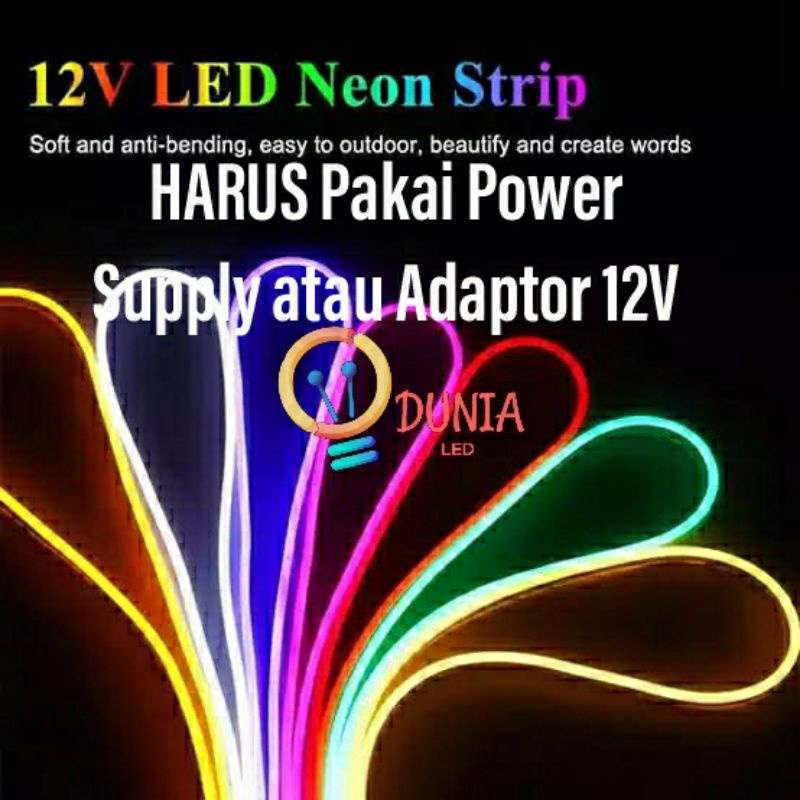 NEON FLEX LAMPU LED SELANG METERAN KUALITAS PREMIUM DC 12V /LAMPU ALIS MOTOR MOBIL/LAMPU LED