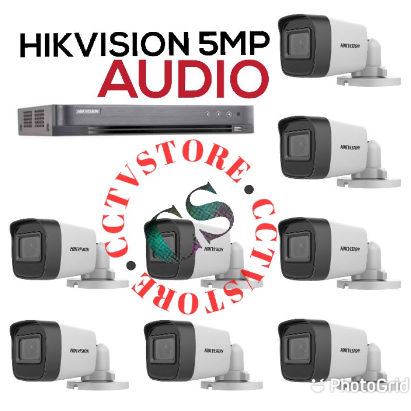 PAKET CCTV 8 CH 5MP AUDIO HIKVISION PAKET 5MP HIKVISION AUDIO 8 KAMER