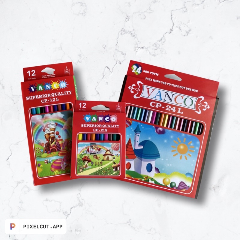 

PENSIL WARNA MERK VANCO PANJANG PENDEK 12 / 24 WARNA