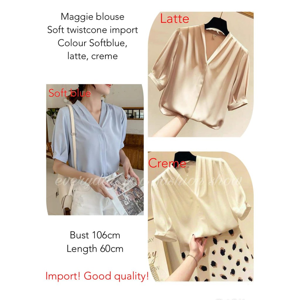 baju wanita terbaru 2022 Baju Atasan Kotak Wanita Asimetris Blouse Bangkok Korea Import