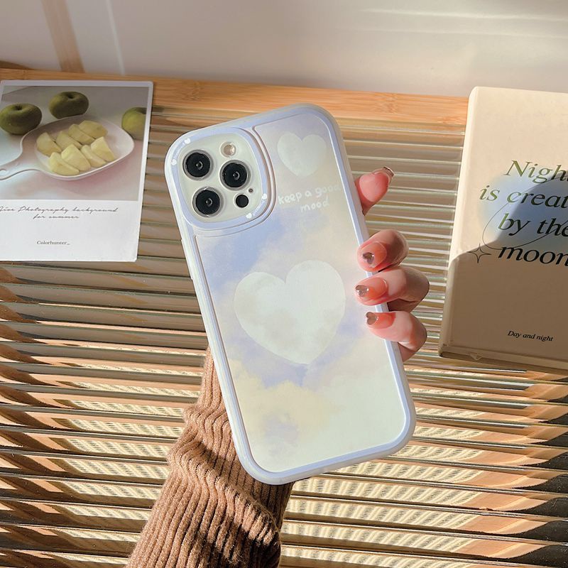 Soft Case Motif Awan Hati Biru Untuk OPPO A3S Realme C1 A52 A92 A7 A5S A12 A11K F9 Pro F11 A95 A9 A53 A33 A31 2020 A36 A7 A5S A6 A15 F9 Pro 696 5s Case Untuk Ponsel