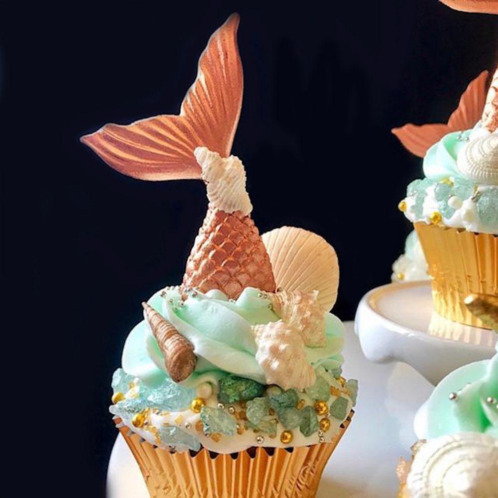 Suyo Cetakan Silikon Bentuk Ekor Mermaid Untuk Membuat Kue / Permen / Pastry