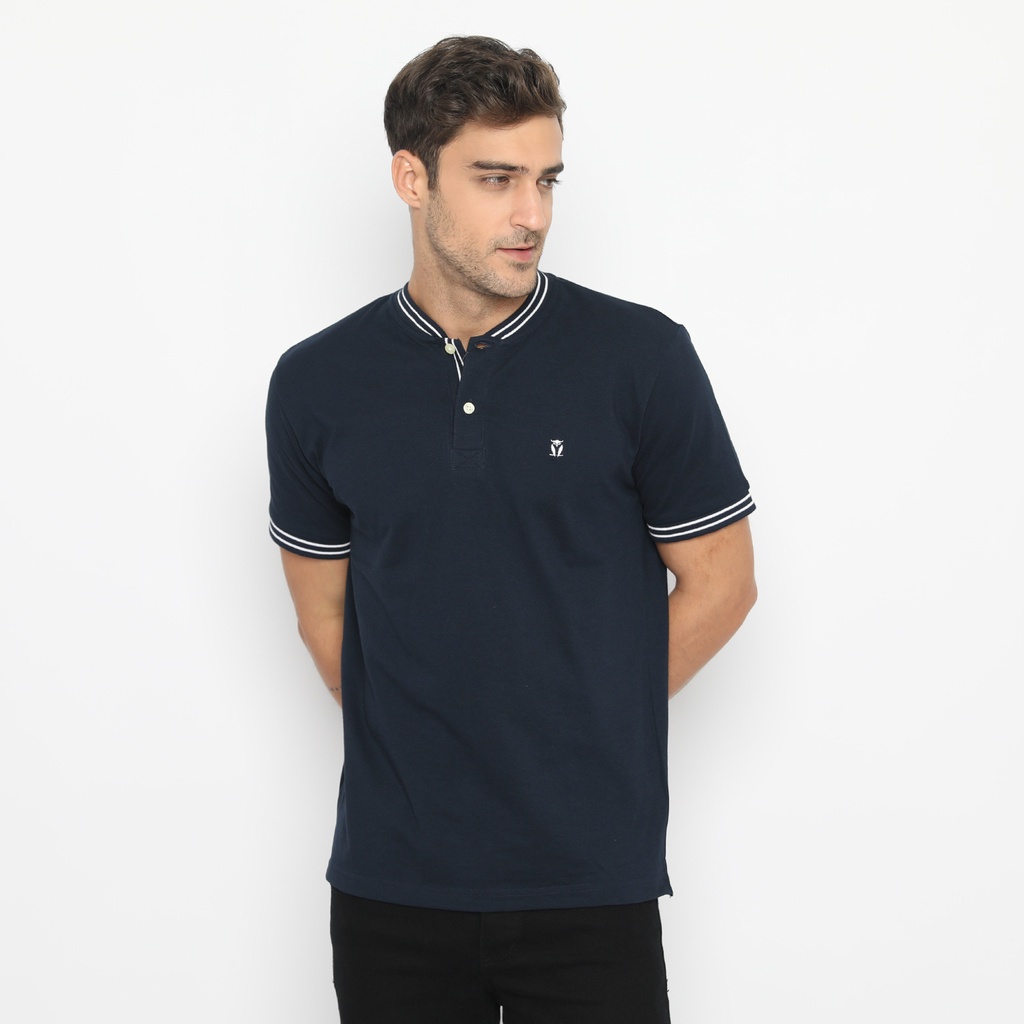 MATSUDA Hino Kaos Pria Henley Pique